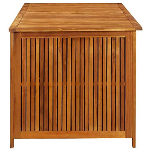 TIFITGO Asomie Patio Storage Box 59.1"x31.5"x29.5" Solid Acacia Wood Indoor stockage bin home chest house tank Outdoor Furniture Outdoor Storage Boxes US Stock Fast Shipment Gray