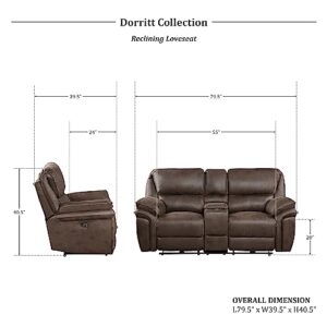 Lexicon Dorritt Wall-Hugger Power Double Reclining Loveseat, Brown