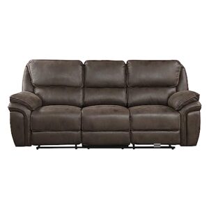 Lexicon Dorritt Wall-Hugger Manual Double Reclining Sofa, Brown