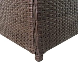 TIFITGO Asomie Patio Storage Box Brown 47.2"x19.7"x23.6" Poly Rattan Indoor stockage bin home chest house tank Outdoor Furniture Outdoor Storage Boxes US Stock Fast Shipment Brown