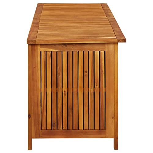 TIFITGO Asomie Patio Storage Box 68.9"x19.7"x22.8" Solid Acacia Wood Indoor stockage bin home chest house tank Outdoor Furniture Outdoor Storage Boxes US Stock Fast Shipment Gray