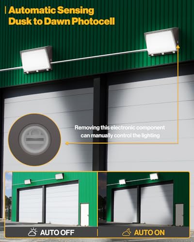 Sunco 120W LED Wall Pack Outdoor Dusk to Dawn Photocell Sensor Industrial Dimmable Waterproof Commercial Grade Security Warehouse Parking Lot, 5000K Daylight, 16200 Lumen, AC120-277V