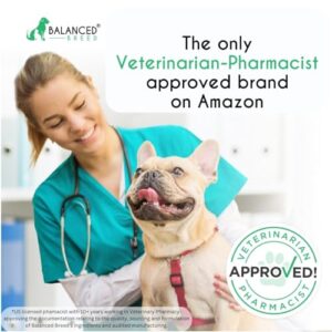 Balanced Breed Dog Probiotics Digestive Gut Health Chew Made in USA Non-GMO Vet-Phamacist Approved Fortiflora Probiotics Dogs Anti Yeast Supplements Constipation Relief Dog Yeast Itchy Skin Itchy Ears