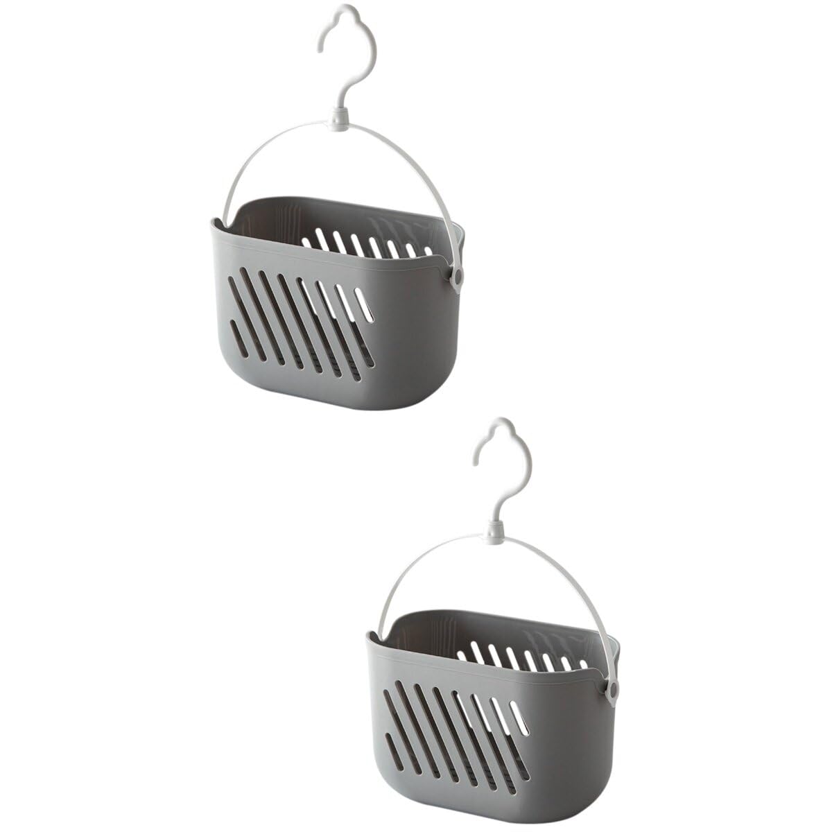 2PCS Plastic Shower Hanging, Portable Shower Organizer for College Dorm Room, Bathroom, Travel, Gym and Camping (Grey)