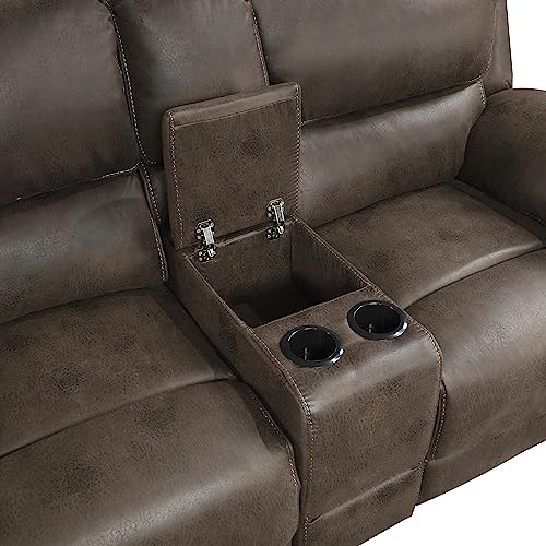 Lexicon Dorritt Wall-Hugger Power Double Reclining Loveseat, Brown