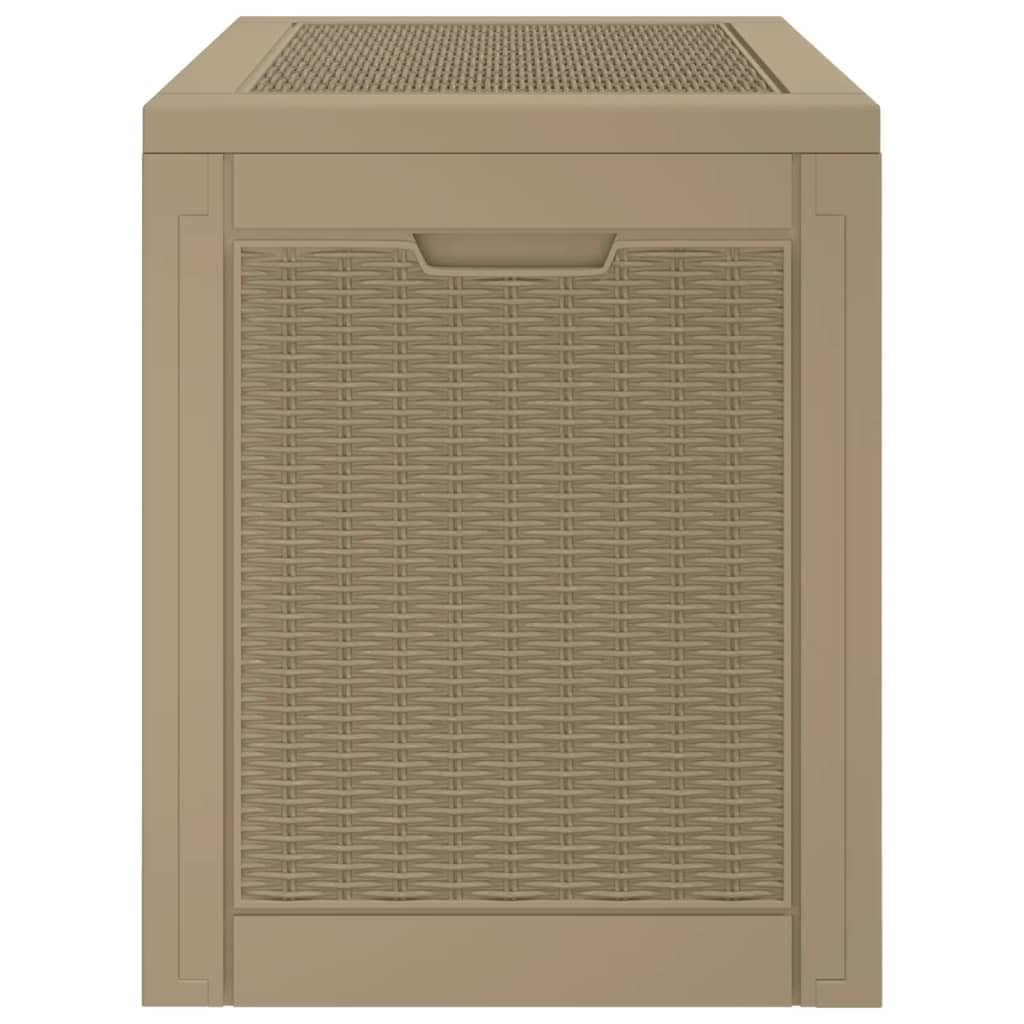 TIFITGO Asomie Patio Storage Box Light Brown 21.9"x16.9"x20.9" Polypropylene Indoor stockage bin home chest house tank Outdoor Furniture Outdoor Storage Boxes US Stock Fast Shipment White