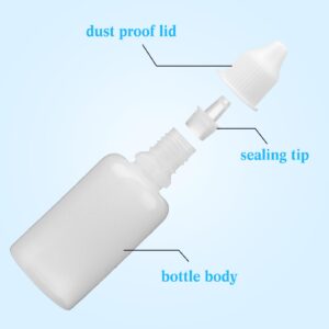 Tioncy 100 Pcs 30ml Plastic Dropper Bottles Squeezable Liquid Dropper Bottles with Leak Proof Caps, Refillable 1 oz Plastic Eye Dropper Bottles for Essence, Essential Oil(White Lid)