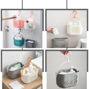 2PCS Plastic Shower Hanging, Portable Shower Organizer for College Dorm Room, Bathroom, Travel, Gym and Camping (Grey)