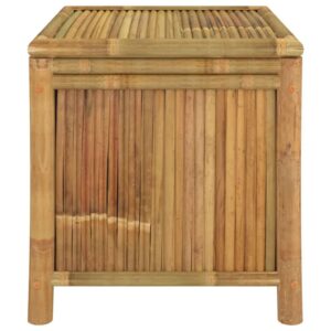 TIFITGO Asomie Patio Storage Box 23.6"x20.5"x21.7" Bamboo Indoor stockage bin home chest house tank Outdoor Furniture Outdoor Storage Boxes US Stock Fast Shipment Black