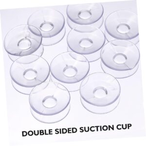 Outanaya 10pcs Clear PVC Plastic Suction Cups Glass Table Suction Cups Suction Cup Hooks for Shower Double Sided Suction Cups Household Windows Heavy Duty Desk Hanger Hook up Table Mat Flat