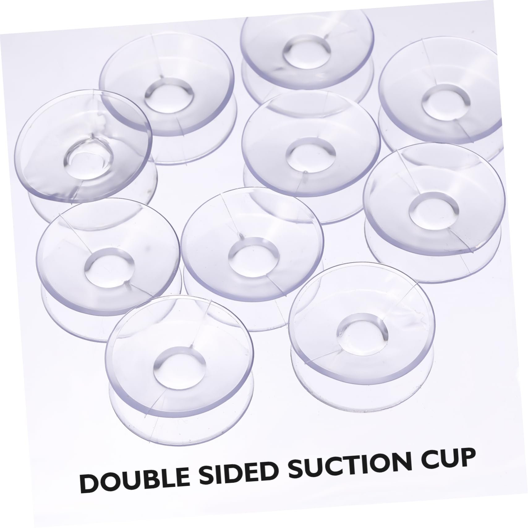 Outanaya 10pcs Clear PVC Plastic Suction Cups Glass Table Suction Cups Suction Cup Hooks for Shower Double Sided Suction Cups Household Windows Heavy Duty Desk Hanger Hook up Table Mat Flat