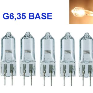 10x G6.35 120V 35W/50W Halogen Light Bulb Clear Dimmable T4 Q35//CL/GY6.35 JCD 35/50 Watt 120 Volt Electric Wax Melter Plug Oil Warmer Aroma Tart Counter Kitchen Bathroom Mirror Fixture (35, Watts)