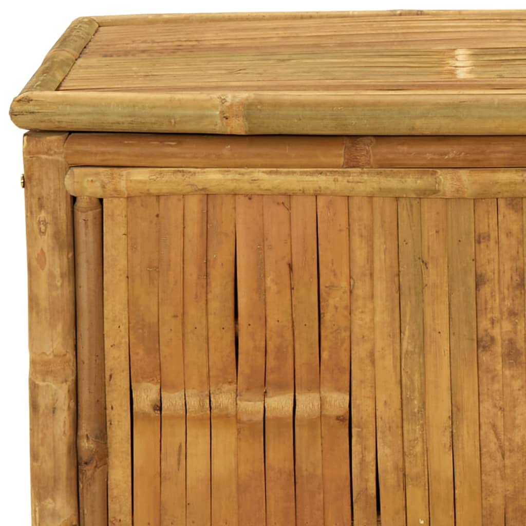 TIFITGO Asomie Patio Storage Box 43.3"x20.5"x21.7" Bamboo Indoor stockage bin home chest house tank Outdoor Furniture Outdoor Storage Boxes US Stock Fast Shipment White