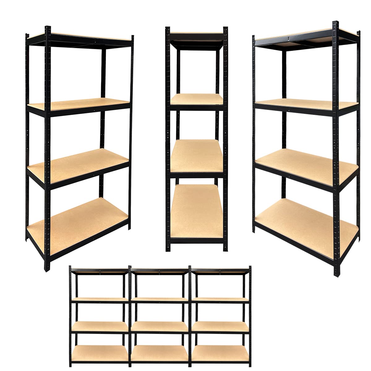 4-Tier Storage Shelves, Adjustable Freestanding Metal Shelving Unit 63" High 31.5" Wide 16" Deep Heavy Duty Utility Rack, Boltless Assembly Garage Storage Shelves for Warehouse Garage Pantry Kitchen