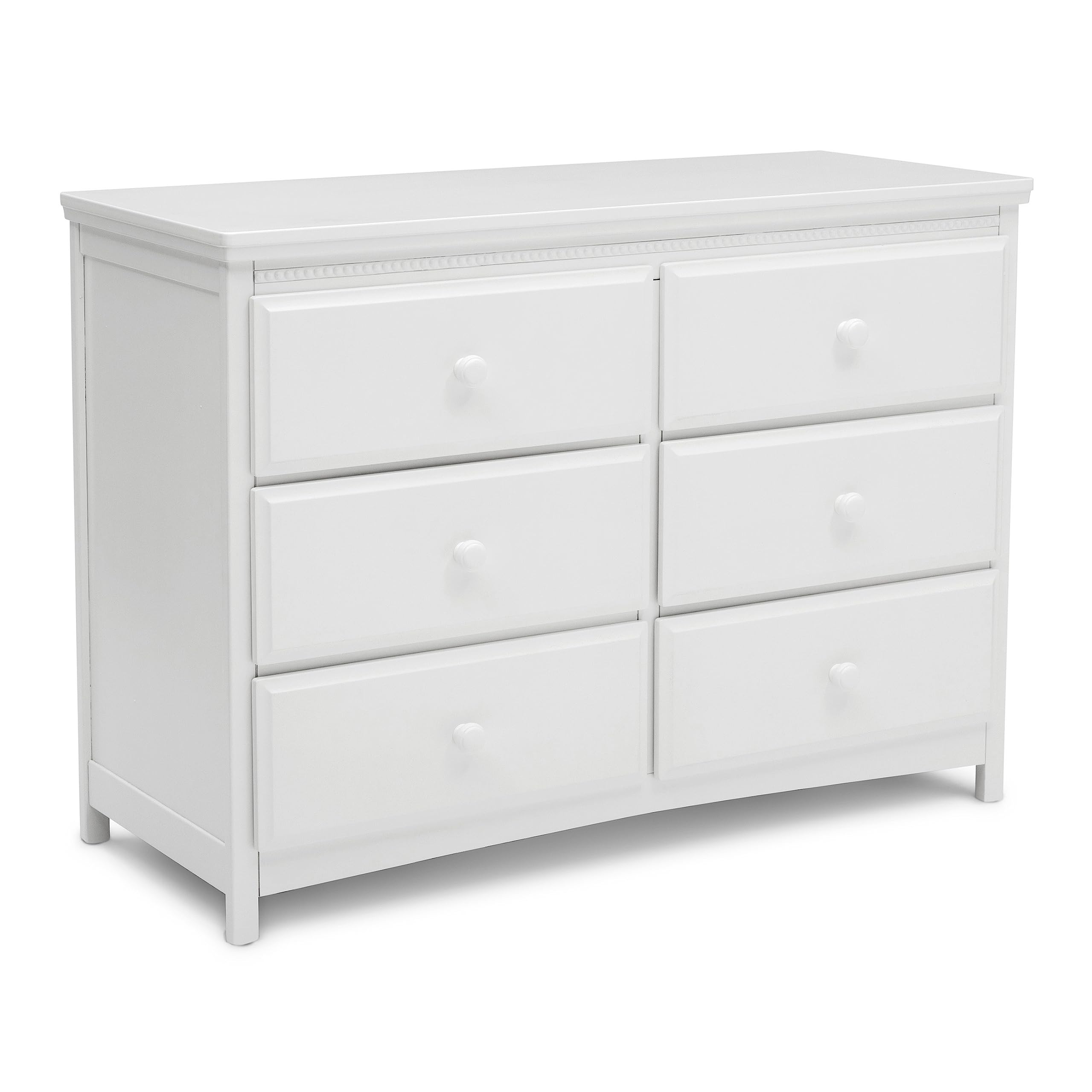 Delta Children Emerson 6 Drawer Dresser with Interlocking Drawers - Greenguard Gold Certified, Bianca White