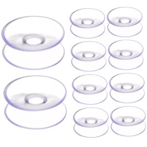 outanaya 10pcs clear pvc plastic suction cups glass table suction cups suction cup hooks for shower double sided suction cups household windows heavy duty desk hanger hook up table mat flat