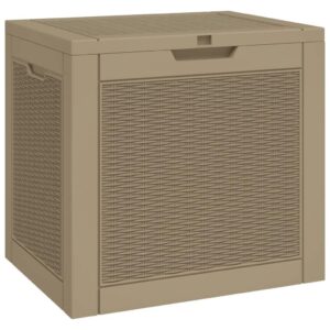 tifitgo asomie patio storage box light brown 21.9"x16.9"x20.9" polypropylene indoor stockage bin home chest house tank outdoor furniture outdoor storage boxes us stock fast shipment white