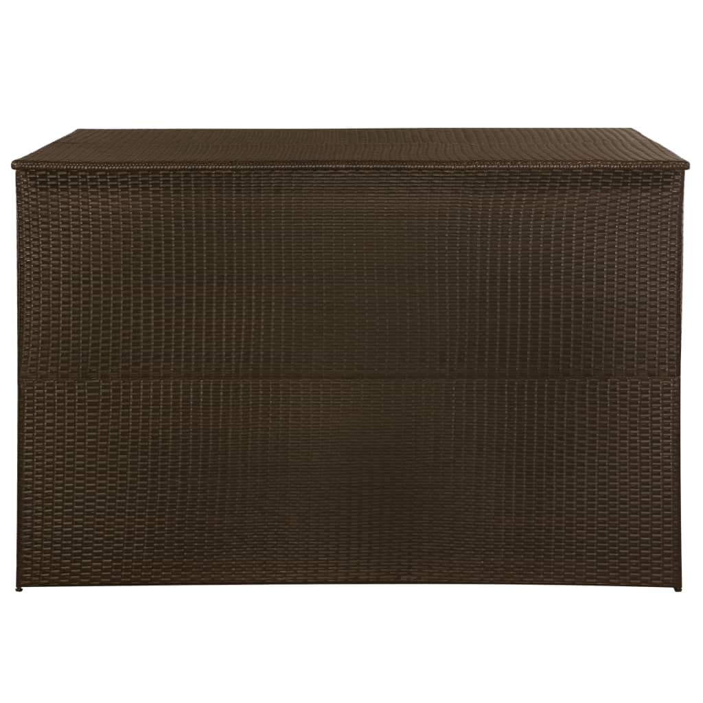 TIFITGO Asomie Patio Storage Box Brown 59"x39.4"x39.4" Poly Rattan Indoor stockage bin home chest house tank Outdoor Furniture Outdoor Storage Boxes US Stock Fast Shipment Black