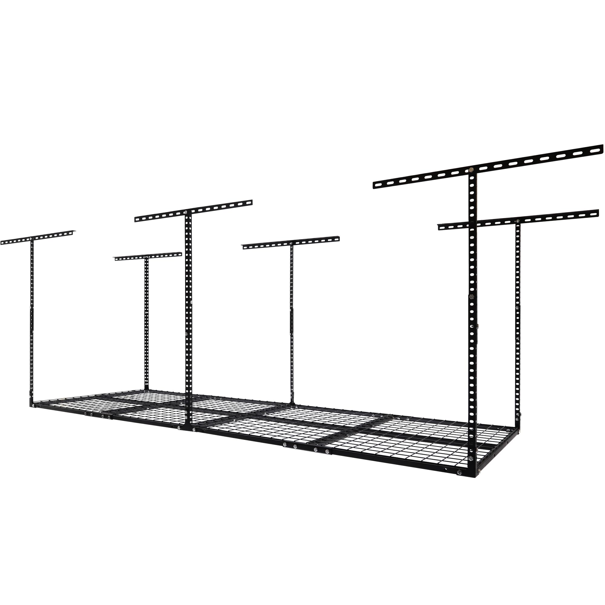 3 x 8FT Overhead Garage Storage Rack, Adjustable Ceiling Storage Racks, Garage Shelving Heavy Duty Storage Organizer System, 600lbs Weight Capacity (Black)