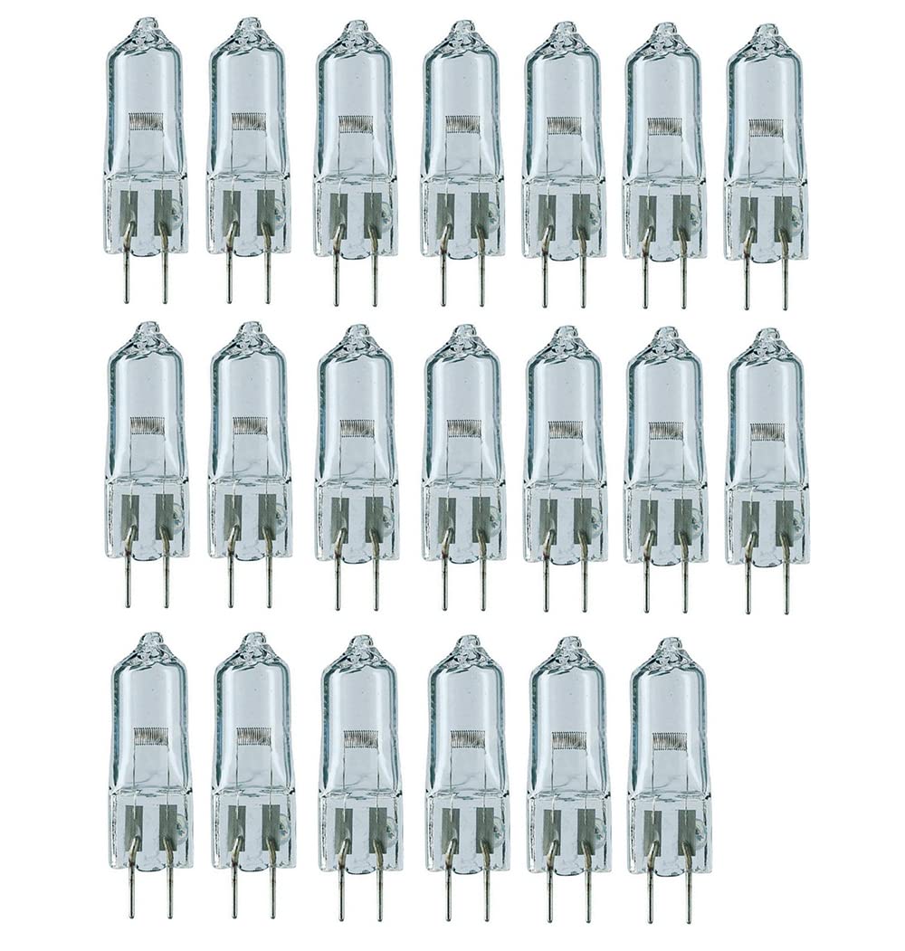 10x G6.35 120V 35W/50W Halogen Light Bulb Clear Dimmable T4 Q35//CL/GY6.35 JCD 35/50 Watt 120 Volt Electric Wax Melter Plug Oil Warmer Aroma Tart Counter Kitchen Bathroom Mirror Fixture (35, Watts)