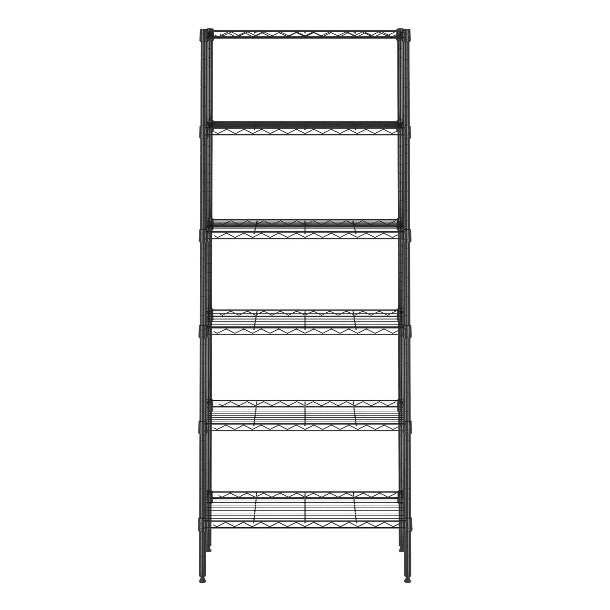 Furinno Wayar Metal Storage Shelf Rack, 6-Tier, 23 x 13 x 59, Black