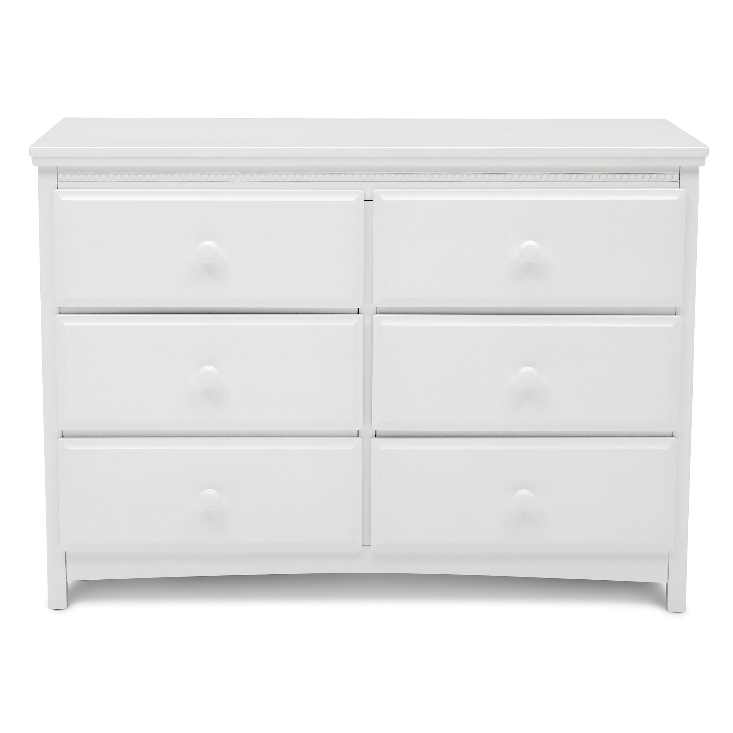 Delta Children Emerson 6 Drawer Dresser with Interlocking Drawers - Greenguard Gold Certified, Bianca White