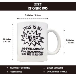 ZomefinKiu This is My Chemo Mug 11 Ounce Ceramic, Inspiration Chemo Pocket Hug, Chemo Patient Gift, Comforting Gifts for Cancer Patients, Thoughtful Gift for Chemo Patient Going Through Chemotherapy