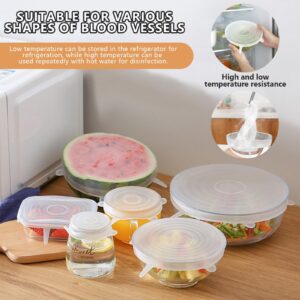 12 Pcs Rectangular Silicone Food Covers, 6 Sizes Reusable Leftover Stretch Lids, Airtight Food Storage Covers Safe in Dishwasher and Microwave, Adjustable Dish Lids, Kitchen Gadgets (Rectangular)