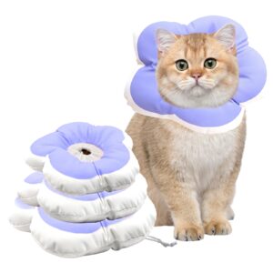 adjustable petal cat cone collar soft, cute waterproof elizabethan recovery collar for kittens and small dogs, anti-bite lick wound healing protective neck cone after surgery collar for small pets