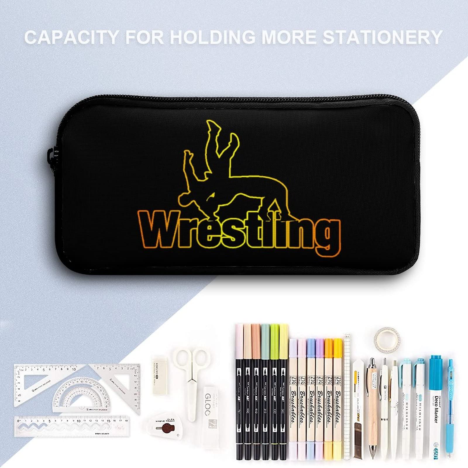 Wrestling Pencil Case Cute Pen Pouch Cosmetic Bag Pecil Box Organizer for Travel Office