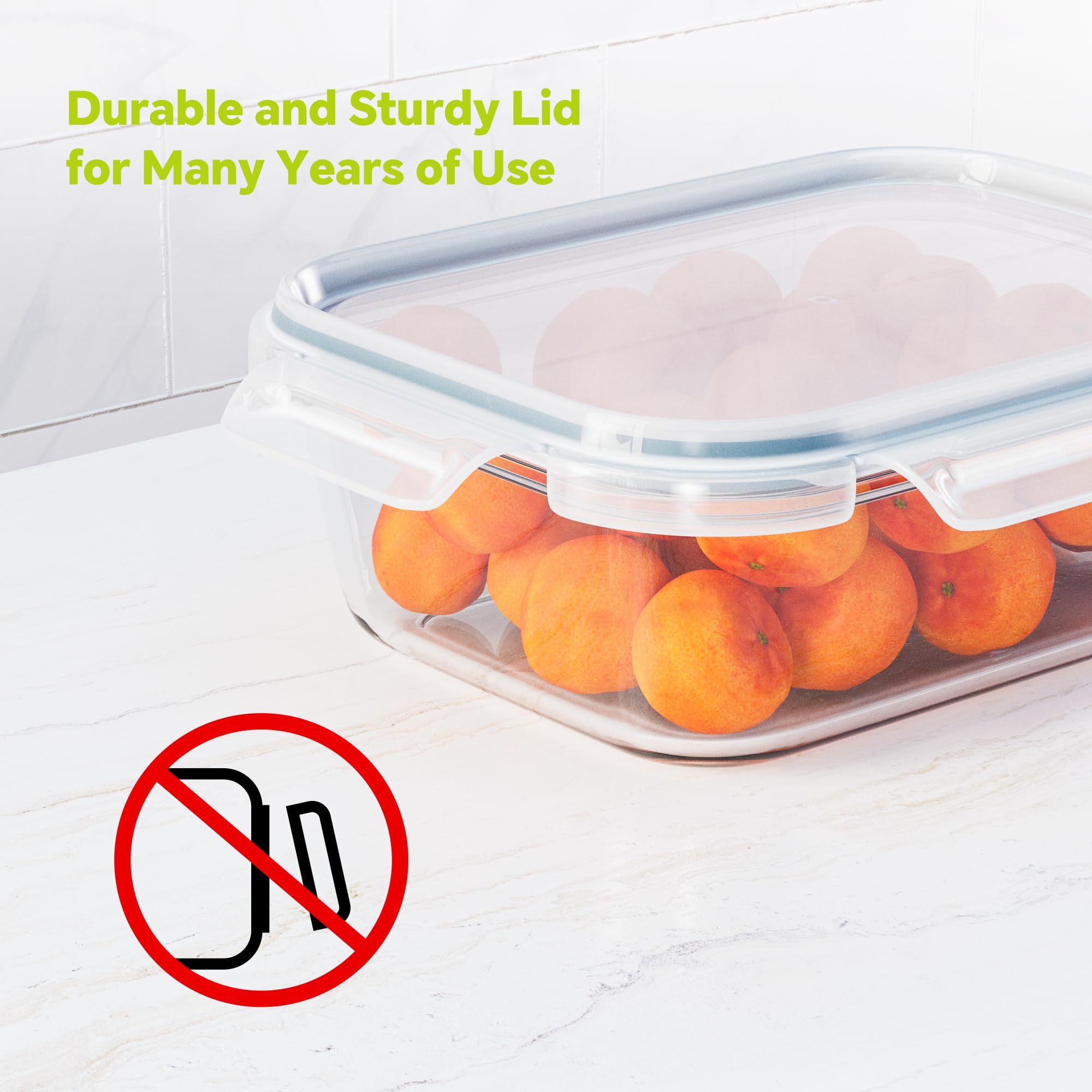 TUSEASY 3-Pack 35 oz Borosilicate Glass Food Storage Containers with Lids, Stackable Airtight Glass Meal Prep Containers for Lunch & Leftover, BPA-Free & Leak Proof, for Microwave, Oven, Dishwasher