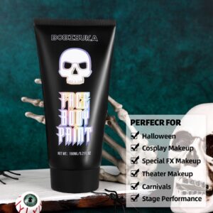 BOBISUKA 150ml PRO Large Tube Water-Based Clown White Face Body Paint, 5.2Oz FX Cream Washable Makeup Goth Joker Skeleton Face Painting for Adults Kids Cosplay Halloween Costume Makeup Foundation