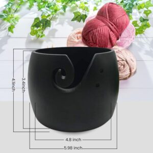 Maisy and Meadow Bamboo Yarn Bowl for Knitting Projects - Large yarn bowl Size 6 X 4 inch - Yarn Bowls For Crocheting - Portable crochet bowl - Functional Yarn ball holder