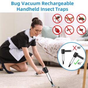 Jahy2Tech Bug Vacuum Catcher,Spider and Inspect Catcher Traps,Rechargeable with Brush Head & Charging Line Multifunctional Suction Nozzle for Stink Bug,Moth,Cockroach,Spider,Ant,Black (DB0196US_LXM)