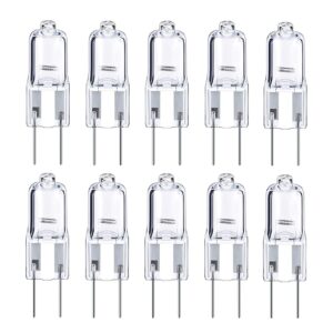 10x G6.35 120V 35W/50W Halogen Light Bulb Clear Dimmable T4 Q35//CL/GY6.35 JCD 35/50 Watt 120 Volt Electric Wax Melter Plug Oil Warmer Aroma Tart Counter Kitchen Bathroom Mirror Fixture (35, Watts)