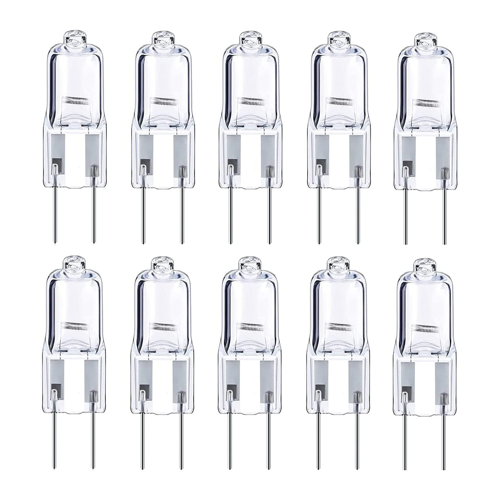 10x G6.35 120V 35W/50W Halogen Light Bulb Clear Dimmable T4 Q35//CL/GY6.35 JCD 35/50 Watt 120 Volt Electric Wax Melter Plug Oil Warmer Aroma Tart Counter Kitchen Bathroom Mirror Fixture (35, Watts)