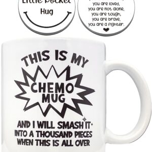 ZomefinKiu This is My Chemo Mug 11 Ounce Ceramic, Inspiration Chemo Pocket Hug, Chemo Patient Gift, Comforting Gifts for Cancer Patients, Thoughtful Gift for Chemo Patient Going Through Chemotherapy