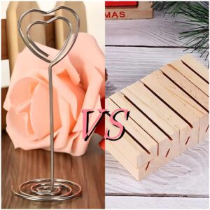 LILINMZ 40 Pcs Table Number Holders Place Card Holder - Sturdy and Durable, Elegant Heart-shaped Design - Perfect for Wedding, Anniversary, and Birthday Parties