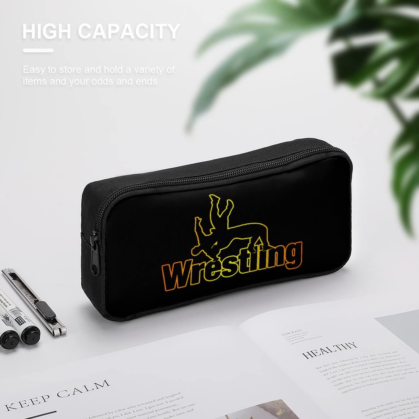 Wrestling Pencil Case Cute Pen Pouch Cosmetic Bag Pecil Box Organizer for Travel Office