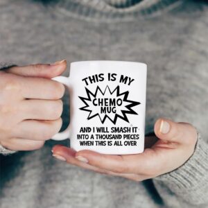 ZomefinKiu This is My Chemo Mug 11 Ounce Ceramic, Inspiration Chemo Pocket Hug, Chemo Patient Gift, Comforting Gifts for Cancer Patients, Thoughtful Gift for Chemo Patient Going Through Chemotherapy