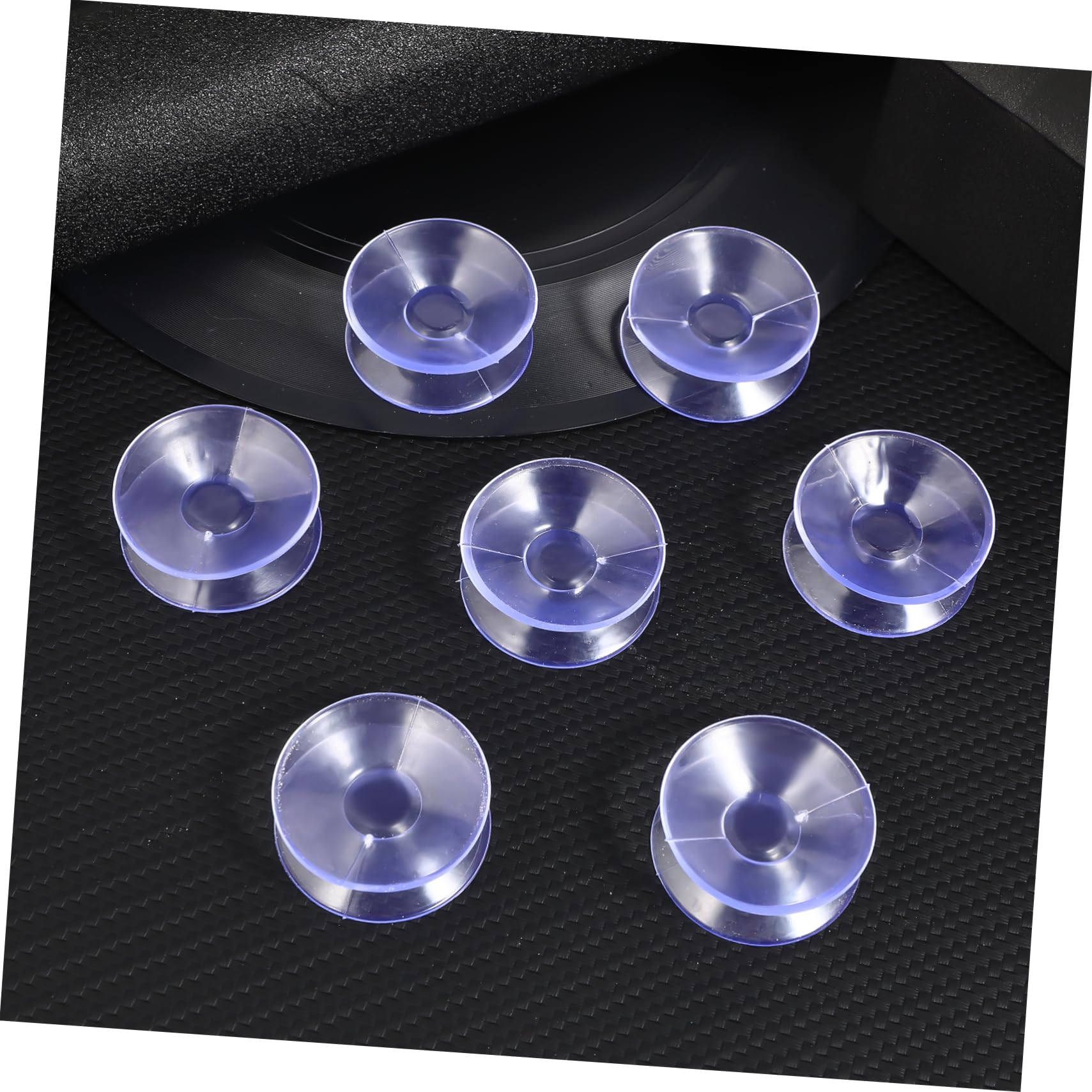 Outanaya 10pcs Clear PVC Plastic Suction Cups Glass Table Suction Cups Suction Cup Hooks for Shower Double Sided Suction Cups Household Windows Heavy Duty Desk Hanger Hook up Table Mat Flat