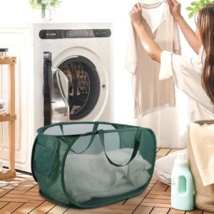 Foldable Laundry Basket,Mesh Laundry Basket,Collapsible Laundry Baskets,Foldable Clothes Storage Hamper, With Hook Side Pocket,For Laundry Room, Bathroom, Kids Room(size:B)