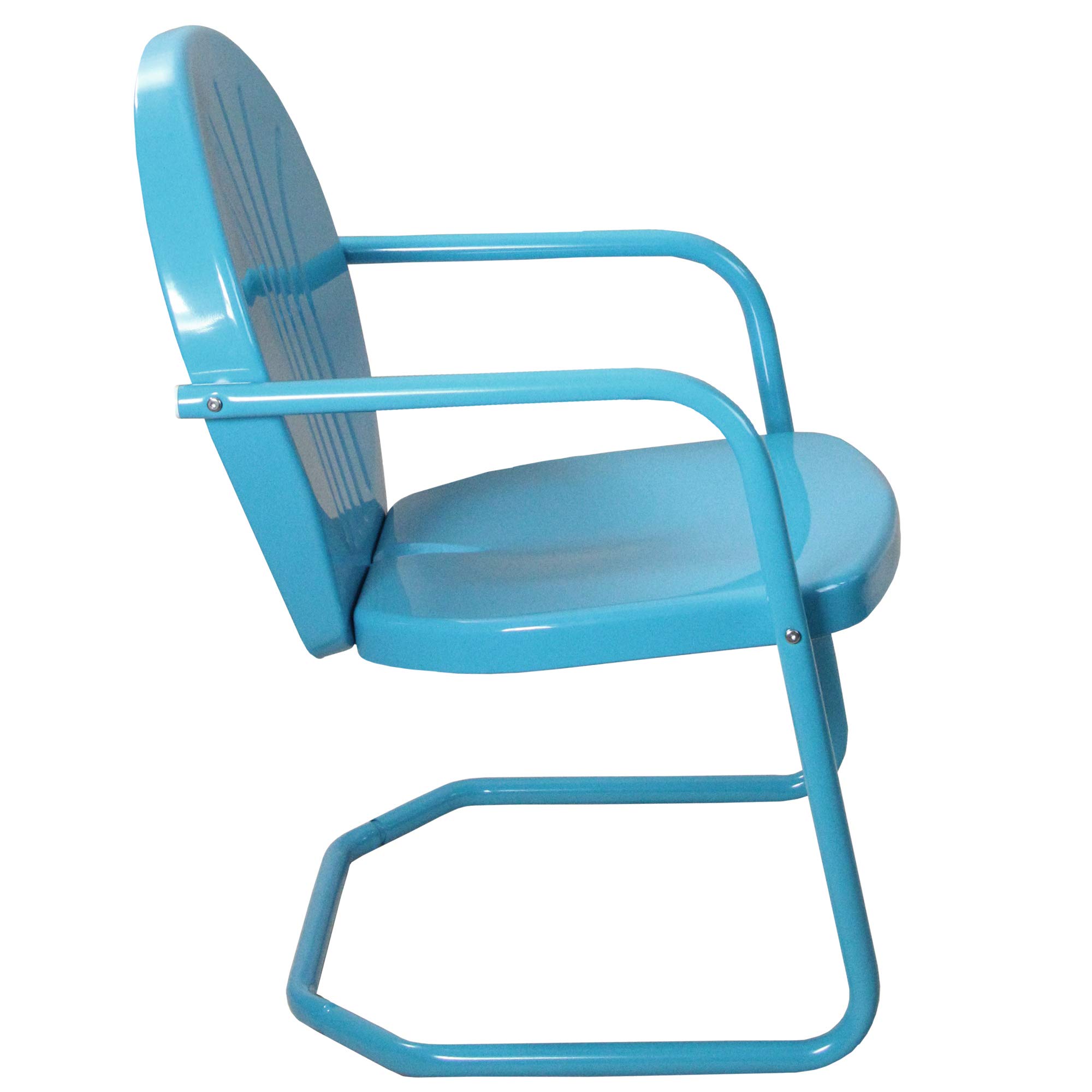 Northlight 34" Outdoor Retro Metal Tulip Armchair, Sky Blue