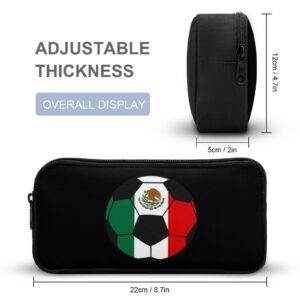 Mexico Football Soccer Pencil Case Cute Pen Pouch Cosmetic Bag Pecil Box Organizer for Travel Office