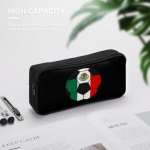 Mexico Football Soccer Pencil Case Cute Pen Pouch Cosmetic Bag Pecil Box Organizer for Travel Office