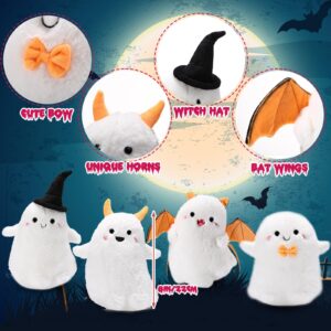 Liliful 4 Pcs Halloween Stuffed Animal Plush Toys Bulk 8 Inch Ghost Stuffed Animals Cute Spooky Dolls Halloween Plushies Pillow for Halloween Christmas Birthday Party Favors Decoration Gift Bag Filler