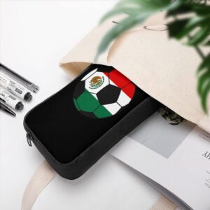 Mexico Football Soccer Pencil Case Cute Pen Pouch Cosmetic Bag Pecil Box Organizer for Travel Office