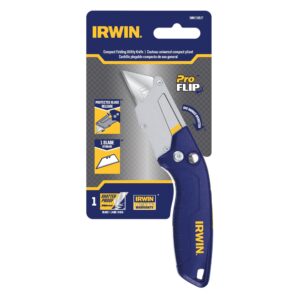 IRWIN Utility Knife, Push And Flip Compact Foldable (IWHT10577)