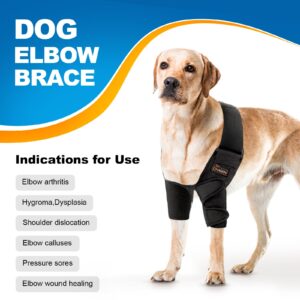 CHAMIN Dog Elbow Brace for Elbow Support and Protection, Protector Pads Hygroma, Elbow Pads for Dogs Dysplasia, Calluses, Elbow Wound Healing,et(Both Legs,L)