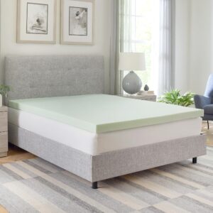 closeout! bodipedic essentials 3 inch memory foam mattress topper, green tea infused mattress topper, ventilated design, certipur-us certified foam, green